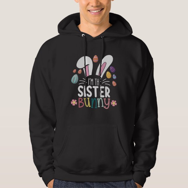 Sudadera Soy la hermana conejo Pascua ropa familiar coordin (Anverso)