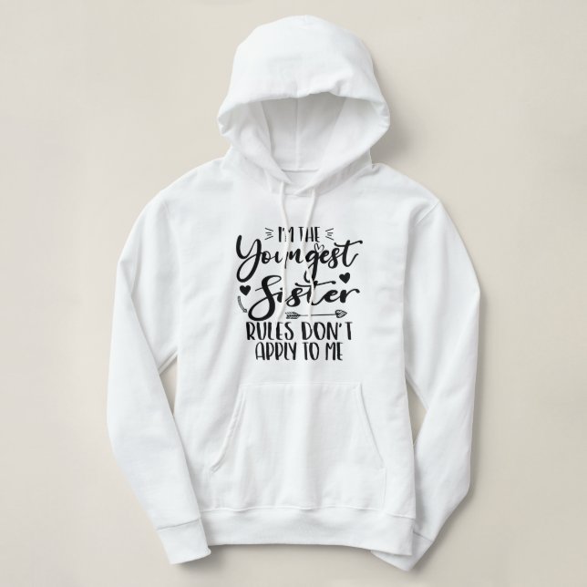 Sudadera Soy la hermana menor Cumpleaños Hermanastra Divert (Diseño del anverso)