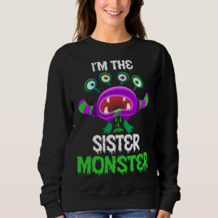 Sudadera Soy la hermana monstruo de Halloween para familia