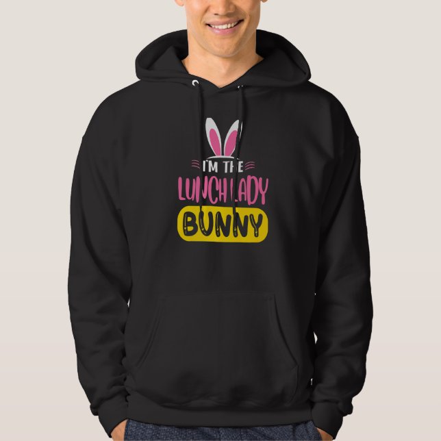 Sudadera Soy La Lechadora De Almuerzos Conejo Oídos Huevos  (Anverso)