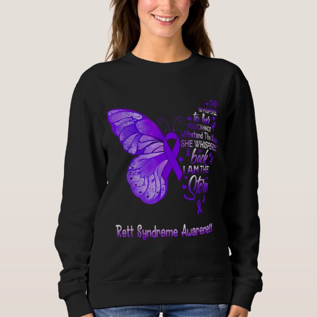 Sudadera Soy La Tormenta Rett Mariposa de Concientización s (Anverso)
