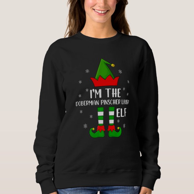 Sudadera Soy los Navidades de Doberman Pinscher Elf (Anverso)