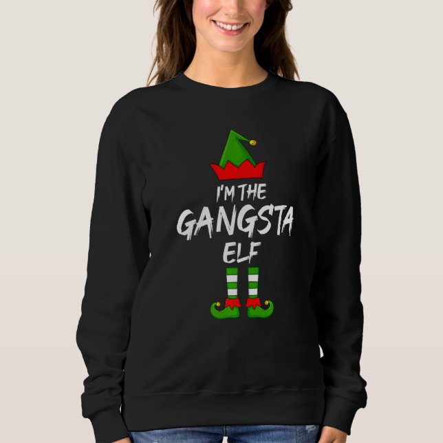 Sudadera Soy los Navidades del elfo Gangsta que coinciden c (Anverso)