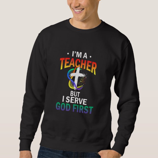 Sudadera Soy Maestra Pero Yo Sirvo A Dios Primero (Anverso)