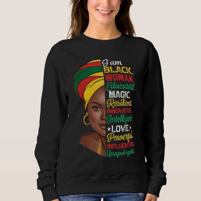 Sudadera Soy mujer negra educada Melanin Black History Mo (Anverso)