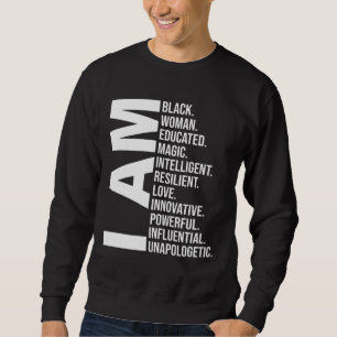 Sudadera Soy mujer negra en el mes de la historia negra edu