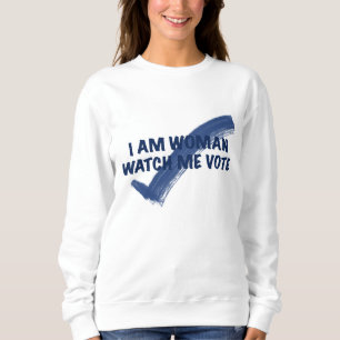 Sudadera Soy Mujer Observarme Votar Azul