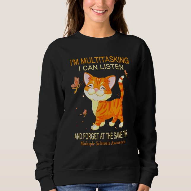 Sudadera Soy Multitarea Puedo Escuchar Cat Tee (Anverso)
