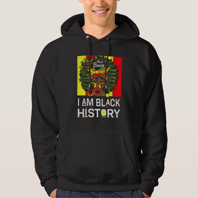 Sudadera Soy negra historia Afro Melanin Reina Mujer África (Anverso)