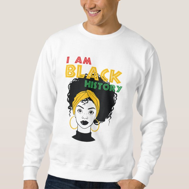Sudadera Soy negro Chica de historia afro afro afroamerican (Anverso)