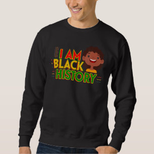 Sudadera Soy negro Chica de historia, negro, negro, negro