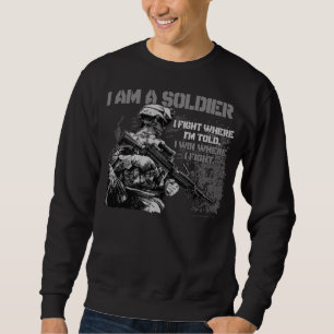 Sudadera Soy soldado en la camiseta negra de los hombres