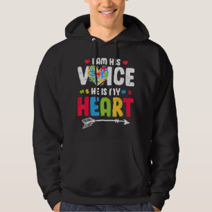 Sudadera Soy Su Voz Él Es Mi Autor De Conciencia Del Autism
