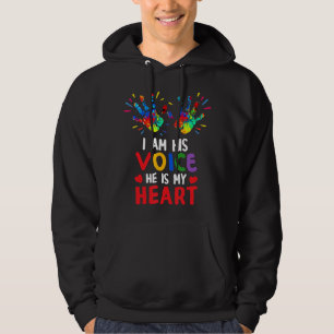 Sudadera Soy Su Voz Él Es Mi Conciencia De Autismo Corazón