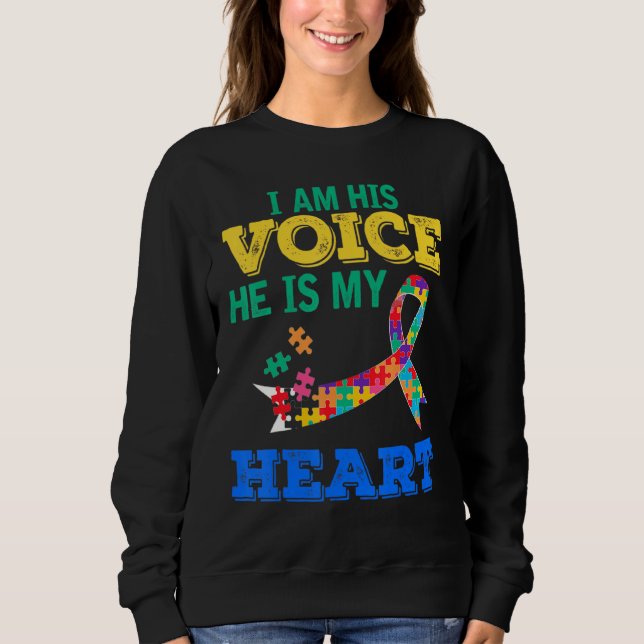 Sudadera Soy Su Voz Es Mi Pieza De Rompecabezas Del Corazón (Anverso)