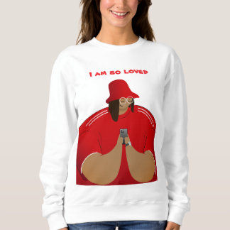 Sudadera Soy tan amado - Chica elegante en rojo