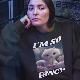 SUDADERA SOY TAN FANCY WHITE CAT T-SHIRTS SWEATSHIRTS