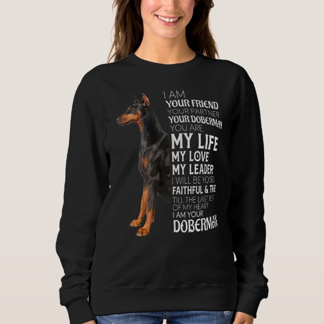 Sudadera Soy Tu Amigo Tu Pareja Tu Perro Doberman Mo (Anverso)