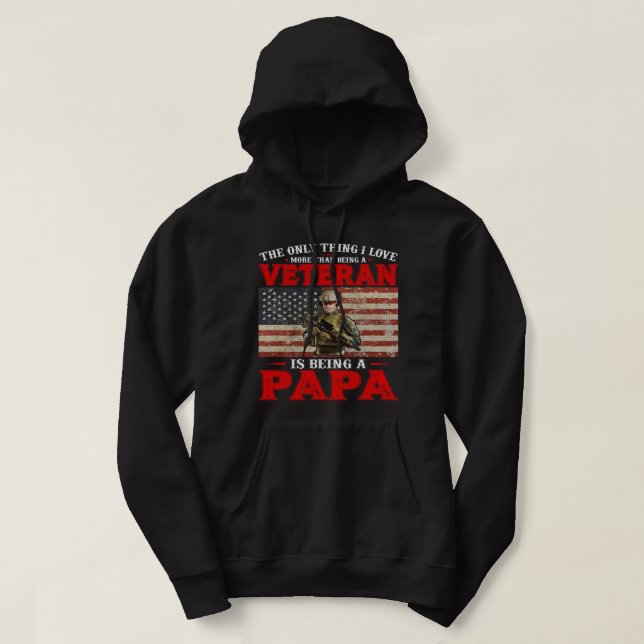Sudadera Soy un abuelo de papá y un veterano Nada me asusta (Diseño del anverso)