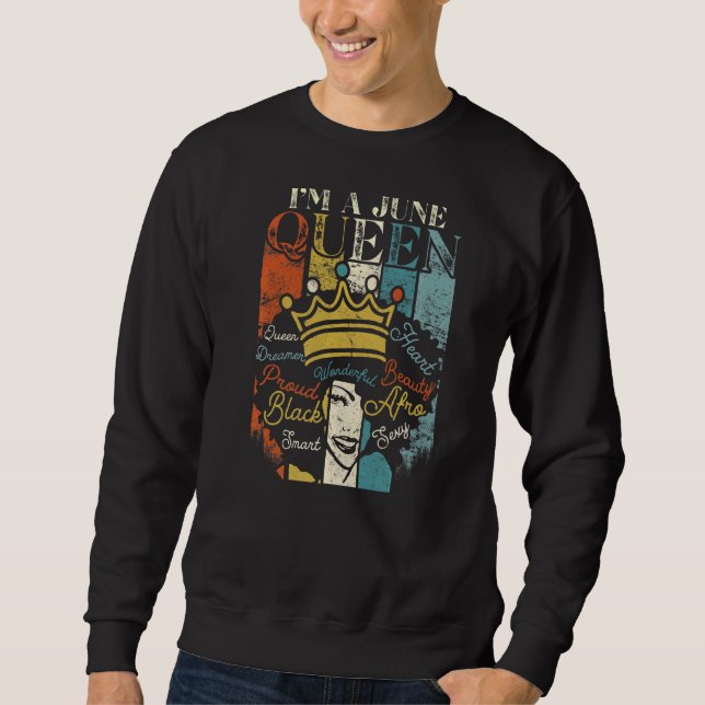 Sudadera Soy un cumpleaños de junio que nacen las reinas ne (Anverso)