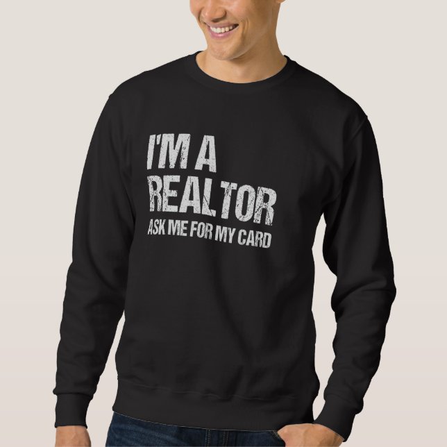Sudadera Soy un editor me pide mi tarjeta agente inmobiliar (Anverso)
