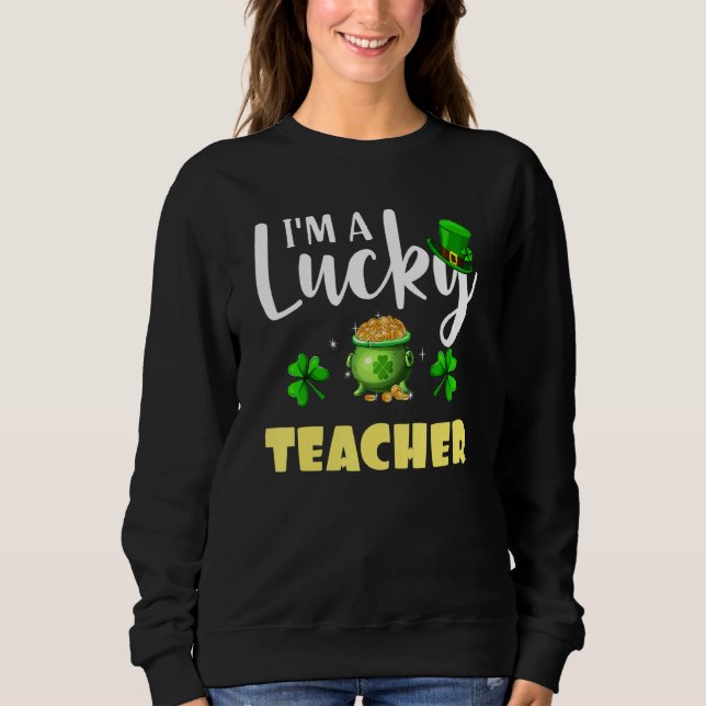Sudadera Soy Un Encantador Profesor Irlandés Shamrock St Pa (Anverso)
