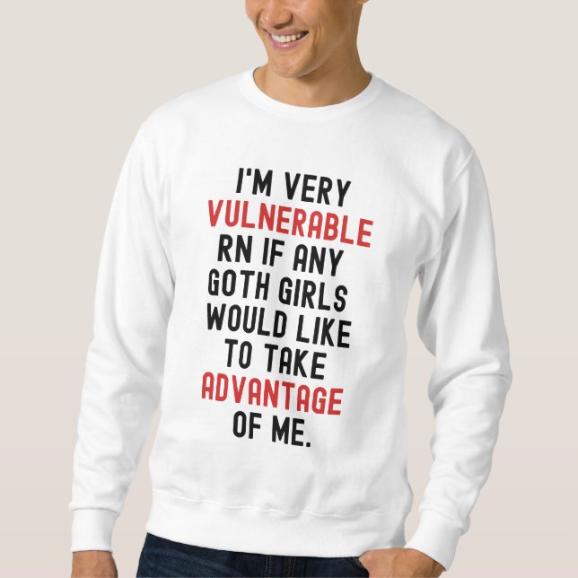 Sudadera Soy un Gótico Rn muy vulnerable oscuro (Anverso)