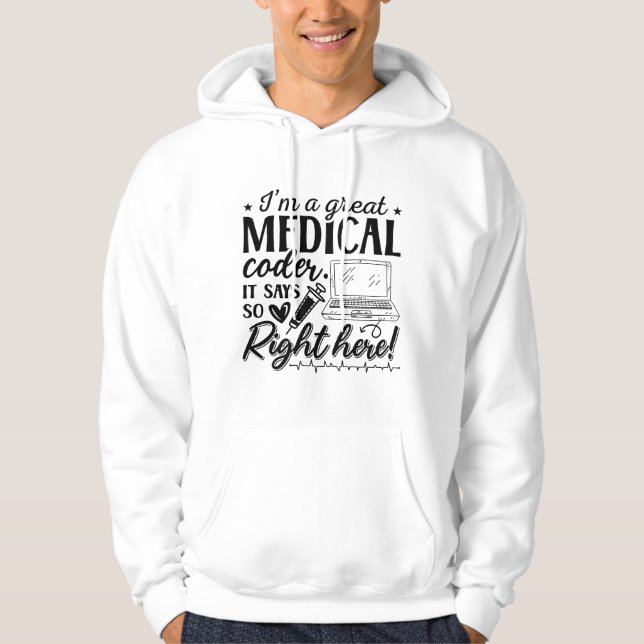 Sudadera Soy un gran codificador de programadores de ICD pa (Anverso)