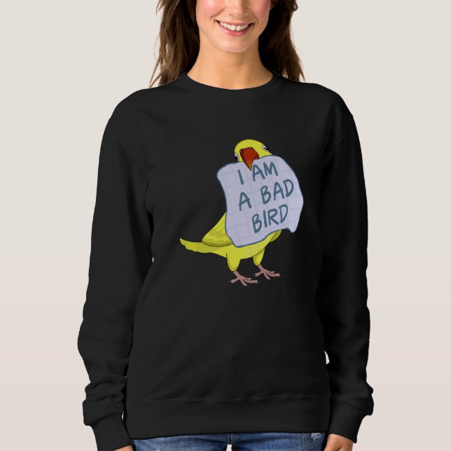 Sudadera Soy un mal pájaro y un loro amarillo indio (Anverso)