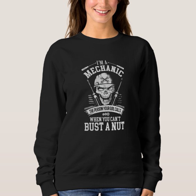 Sudadera Soy un mecánico a quien su Chica llama cuando uste (Anverso)