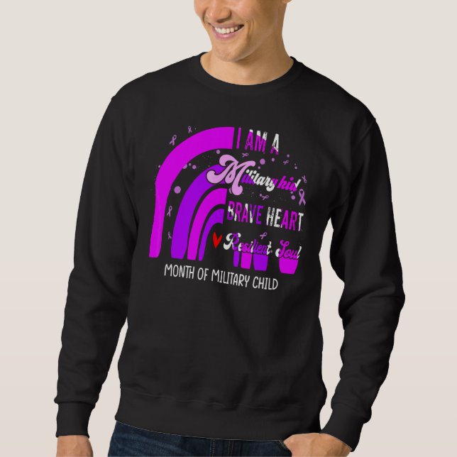 Sudadera Soy Un Muchacho Militar Valiente Corazón Resilient (Anverso)