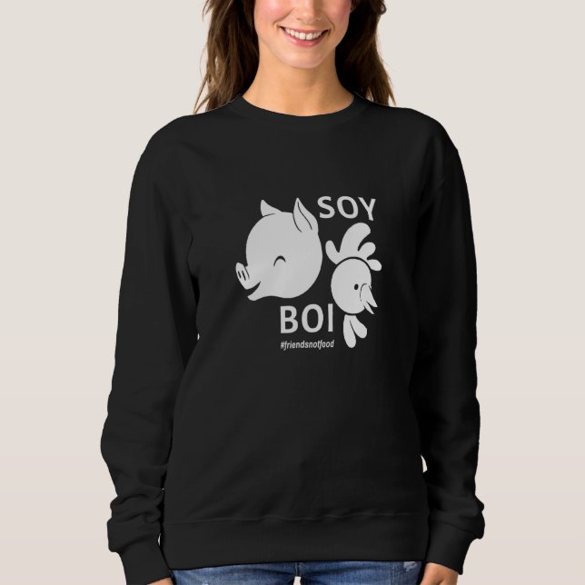 Sudadera Soy un niño amigo no come soja sarcástico tofu (Anverso)