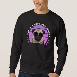 Sudadera Soy un pug pug Mama Vintage holandés perro Bulldog