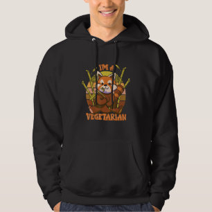 Sudadera Soy un vegetariano Cute Rojo Panda Vegan