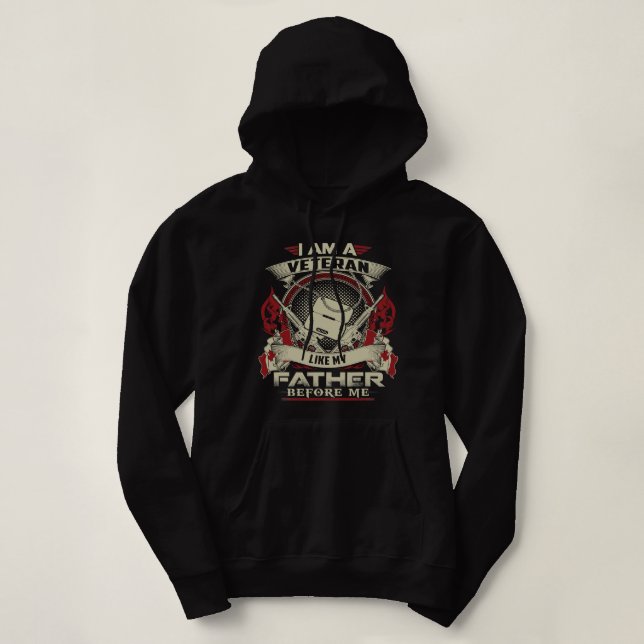 SUDADERA SOY UN VETERANO CANADIENSE COMO MI PADRE ANTES QUE (Diseño del anverso)