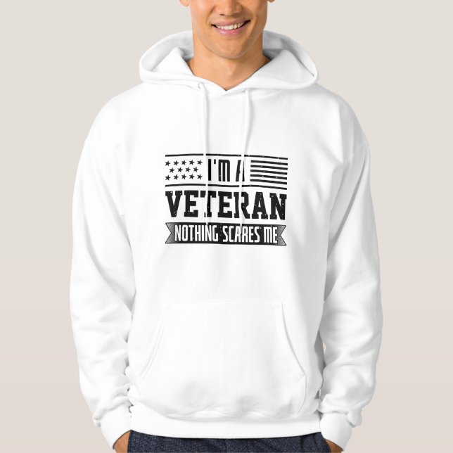 Sudadera Soy un veterano, nada me asusta (Anverso)