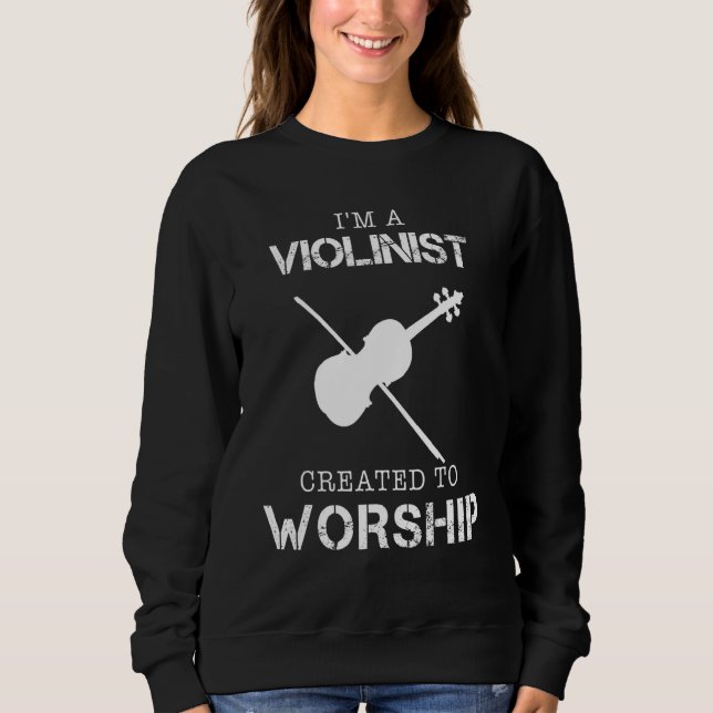 Sudadera Soy Un Violinista Creado Para Adorar A Hoodie Long (Anverso)