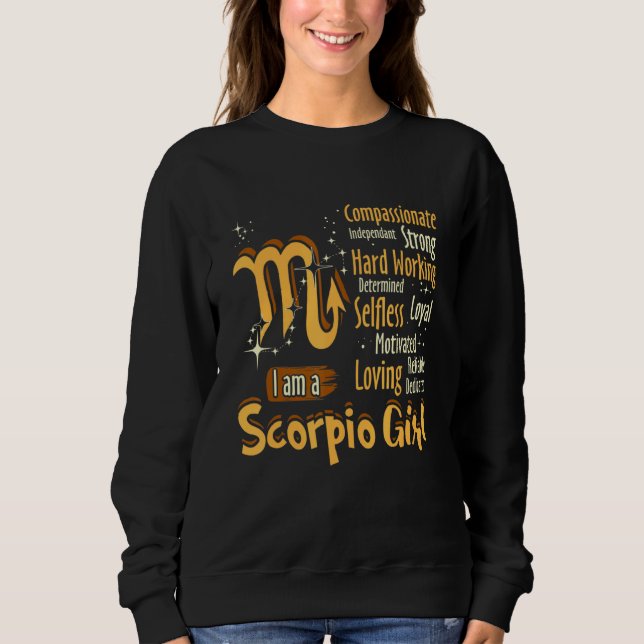 Sudadera Soy Una Chica Escorpia Mujeres De Rótulo Zodiaco (Anverso)
