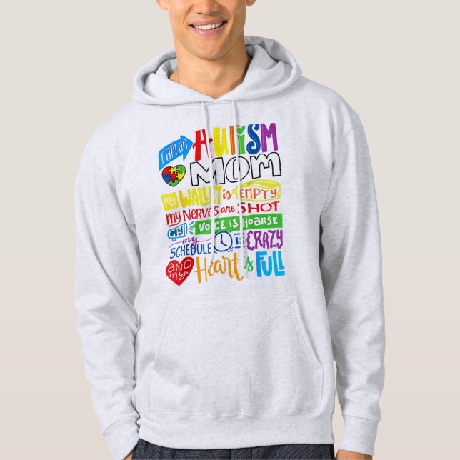 Sudadera Soy una madre autista madre cartera vacía y orgull (Anverso)