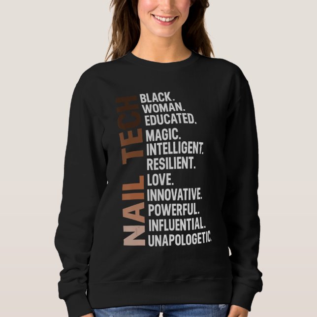 Sudadera Soy una mujer africana de Black Nail Tech Bhm Blac (Anverso)