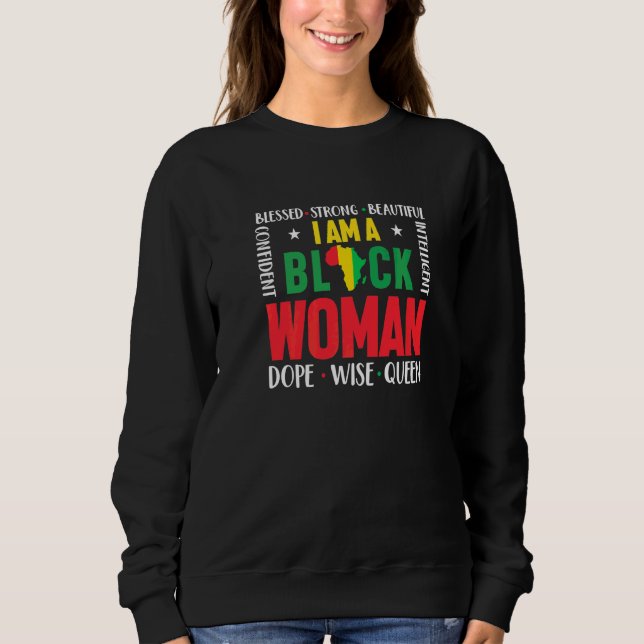 Sudadera Soy Una Mujer Negra Afroamericana Empoderamiento A (Anverso)
