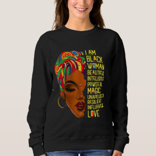 Sudadera Soy una mujer negra Melanin afroamericana BHM Afro