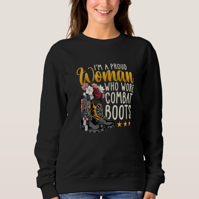 Sudadera Soy una mujer orgullosa que usó botes de combate p (Anverso)