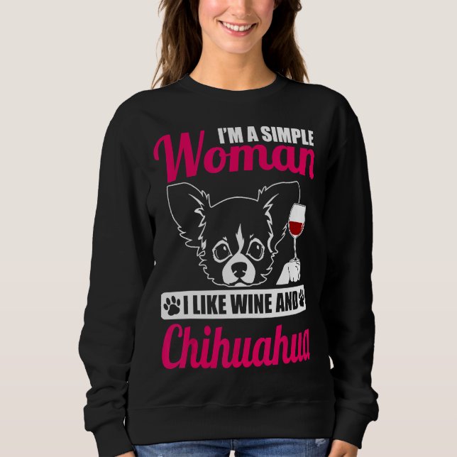 Sudadera Soy Una Mujer Simple A La Que Me Gusta El Vino Y C (Anverso)