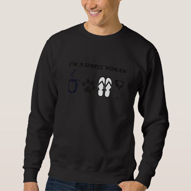 Sudadera Soy una mujer simple, café, amante de los perros,  (Anverso)