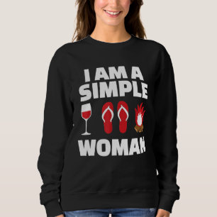 Sudadera Soy Una Mujer Simple Que Campaña De Vino Volteado
