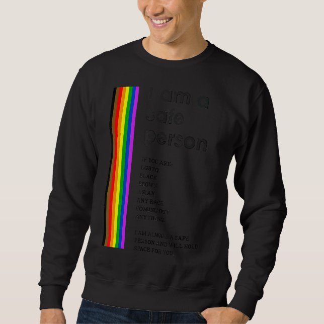 Sudadera Soy Una Persona Segura Lgbtq Ally Espacio Seguro O (Anverso)