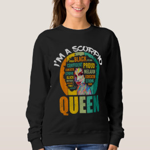Sudadera Soy una reina escorpio vintage melanina mujeres ne