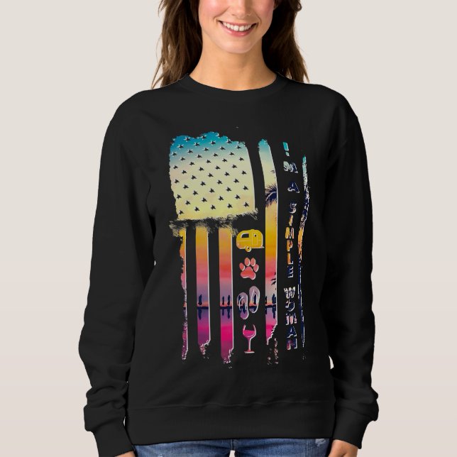 Sudadera Soy Una Simple Mujer Camping Vino (Anverso)