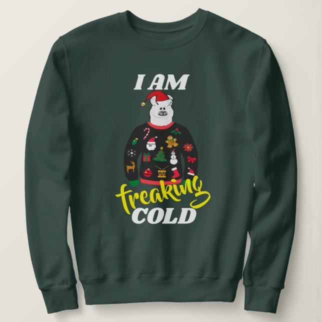 Sudadera soy unos frioleros navidades de llama (Anverso del diseño)